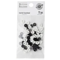 Hot Sale 👏 Favorite Findings™ Mini Buttons, Black & White by Loops & Threads® 🥰 -Nifty Sew Sales Store 10131209 30