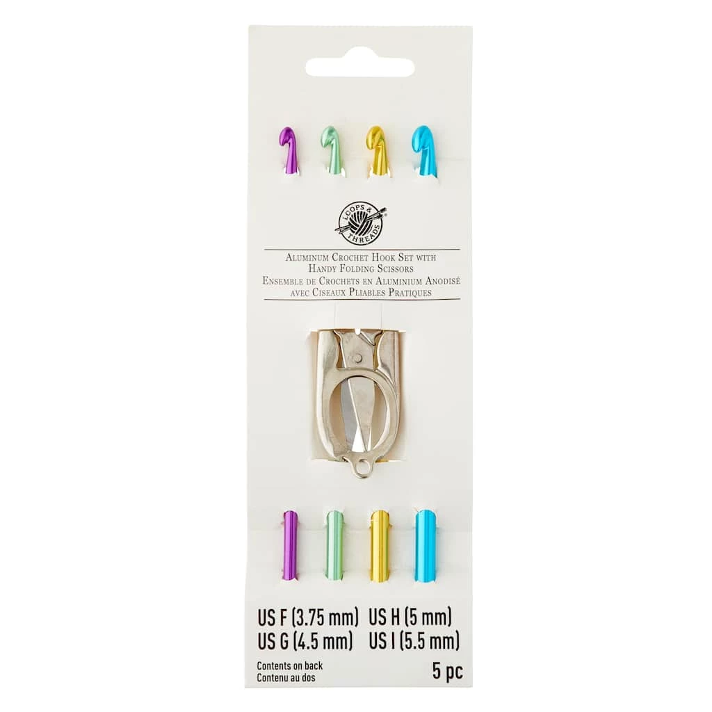 Budget π₯ Aluminum Crochet Hook Set with Scissors by Loops & Threads® β 3 Budget π₯ Aluminum Crochet Hook Set with Scissors by Loops & Threads® β