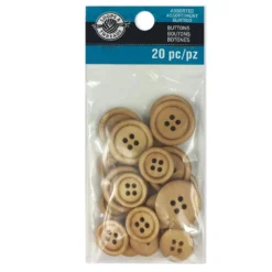 New 🎁 Favorite Findings Natural Wood Buttons By Loops & Threads® ✔️ -Nifty Sew Sales Store 10509302