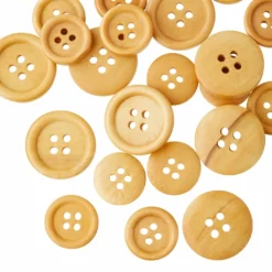 New 🎁 Favorite Findings Natural Wood Buttons By Loops & Threads® ✔️