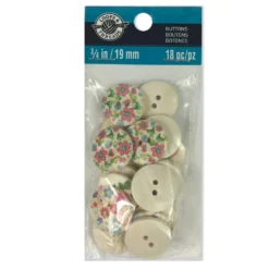 Coupon 😀 12 Packs: 18 ct. (216 total) Flower Print Buttons by Loops & Threads® 🧨 -Nifty Sew Sales Store 10509303 1