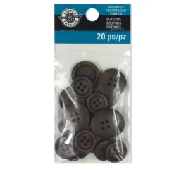 Coupon ✨ 12 Packs: 20 ct. (240 total) Dark Wood Buttons by Loops & Threads® ❤️ -Nifty Sew Sales Store 10509306 1