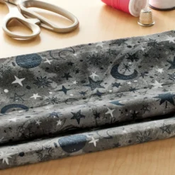 Cheapest 🛒 Gray Night Sky Cotton Fabric by Loops & Threads™ 💯 -Nifty Sew Sales Store 10631291 20