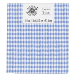 Hot Sale 😀 Blue & White Plaid Cotton Fabric by Loops & Threads™ 🌟