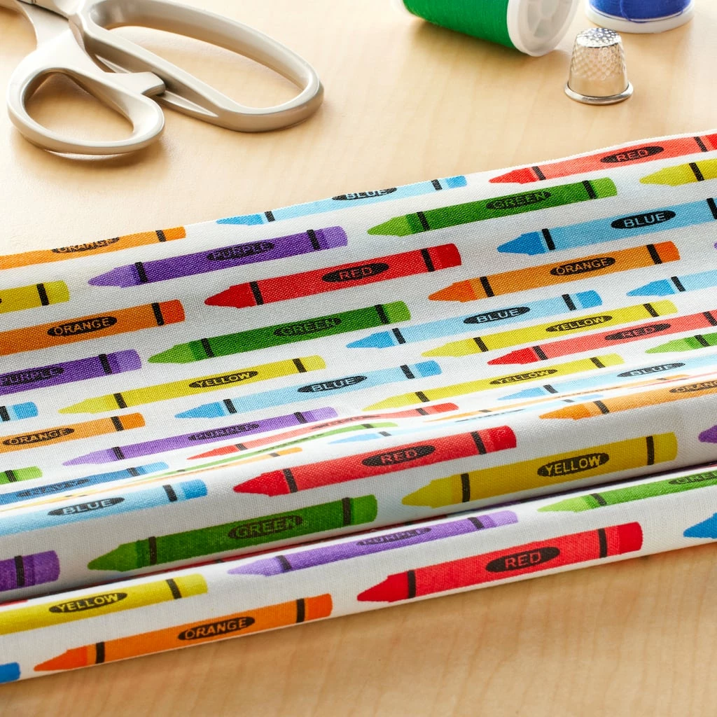 Cheap π Multicolor Crayon Cotton Fabric by Loops & Threads™ π 4 Cheap π Multicolor Crayon Cotton Fabric by Loops & Threads™ π - Image 2