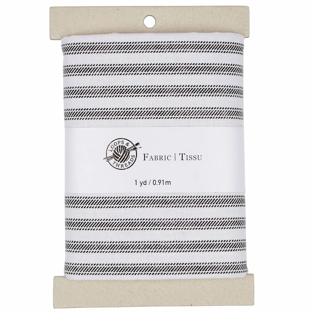 New π Black & White Striped Cotton Fabric Bundle by Loops & Threads™ π 3 New π Black & White Striped Cotton Fabric Bundle by Loops & Threads™ π