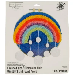 Deals 😀 Rainbow & Pom-Pom Punch Needle Kit by Loops & Threads® ✨ -Nifty Sew Sales Store 10663966 1