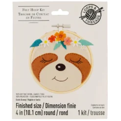 New ⭐ Sloth Felt Hoop Kit by Loops & Threads™ 🧨 -Nifty Sew Sales Store 10663986 1