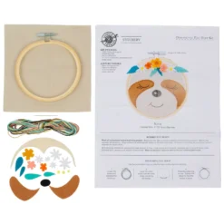 New ⭐ Sloth Felt Hoop Kit by Loops & Threads™ 🧨 -Nifty Sew Sales Store 10663986 3