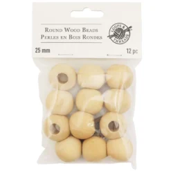 Best Sale 🛒 Natural Wood Round Beads by Loops & Threads®, 25mm ✨