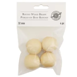 Wholesale 😍 12 Packs: 4 ct. (48 total) Natural Wood Round Beads 32mm by Loops & Threads® ❤️