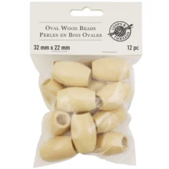 Coupon 🛒 12 Packs: 12 ct. (144 total) Natural Wood Oval Beads, 32mm by Loops & Threads® 💯