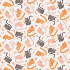 Best Sale ⭐ Coral Cats Cotton Fabric Bundle by Loops & Threads™ ✔️ -Nifty Sew Sales Store 10691456 3