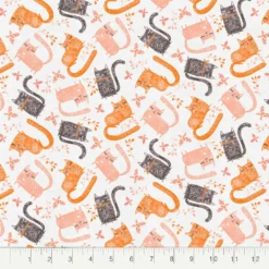 Best Sale ⭐ Coral Cats Cotton Fabric Bundle by Loops & Threads™ ✔️ -Nifty Sew Sales Store 10691456 4