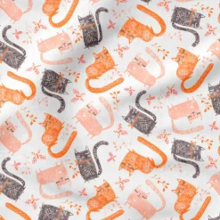 Best Sale ⭐ Coral Cats Cotton Fabric Bundle by Loops & Threads™ ✔️ -Nifty Sew Sales Store 10691456 6