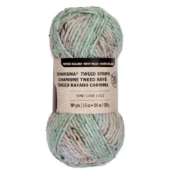 Brand new ⌛ 15 Pack: Charisma™ Tweed Stripe Yarn by Loops & Threads® ✔️