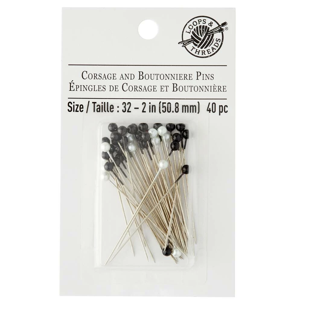 Best Sale π 12 Packs: 40 ct. (480 total) 2" Black & White Corsage & Boutonniere Pins by Loops & Threads™ π― 5 Best Sale π 12 Packs: 40 ct. (480 total) 2" Black & White Corsage & Boutonniere Pins by Loops & Threads™ π― - Image 3