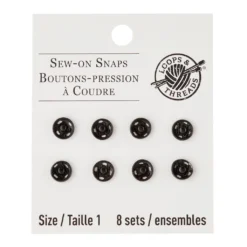 Discount ⌛ 12 Packs: 8 ct. (96 total) Black Sew-On Snaps by Loops & Threads™ 😉