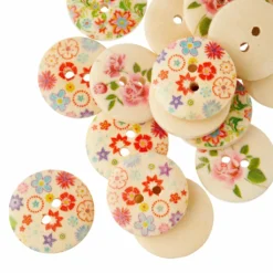 Coupon 😀 12 Packs: 18 ct. (216 total) Flower Print Buttons by Loops & Threads® 🧨